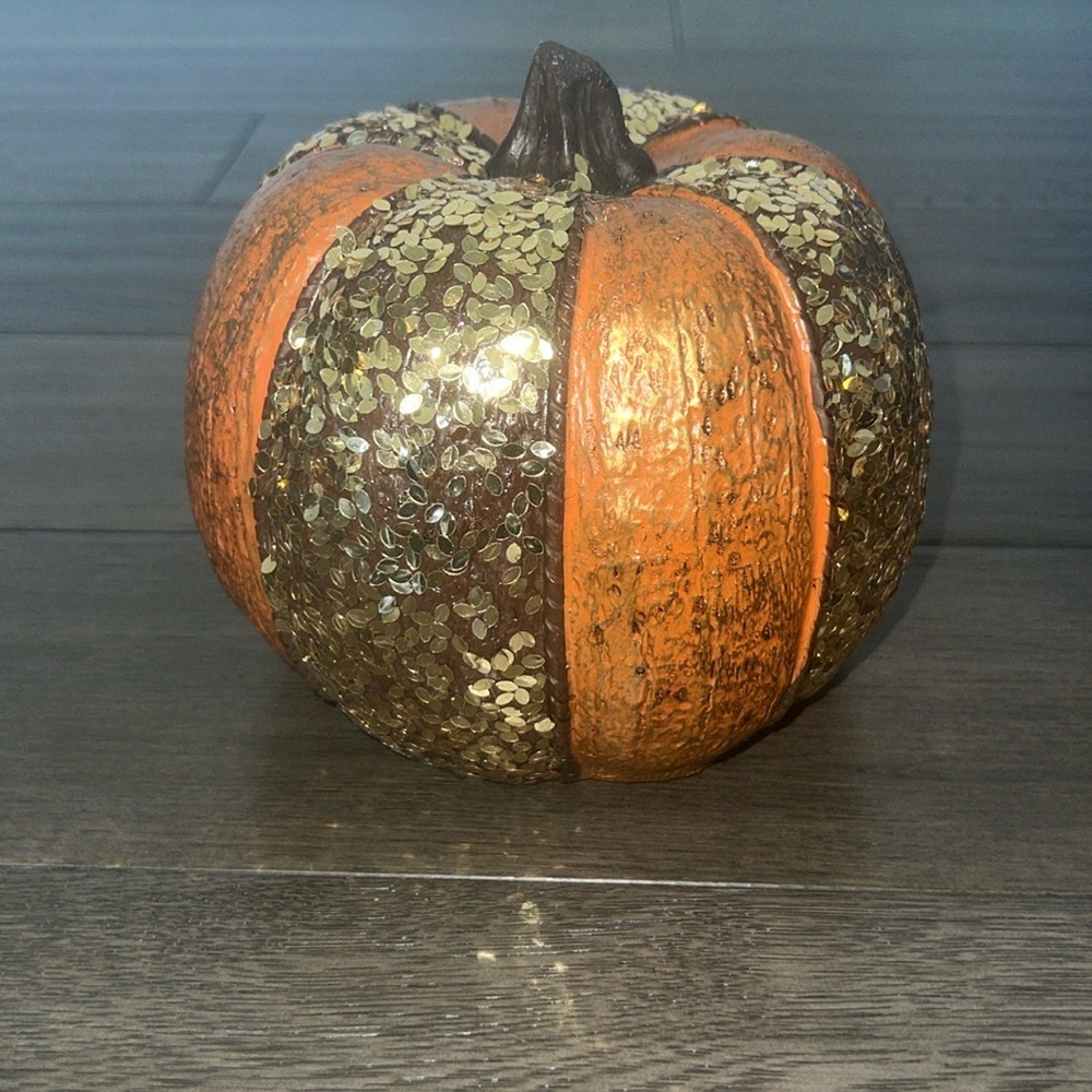Shimmer pumpkin holiday fall home decor
